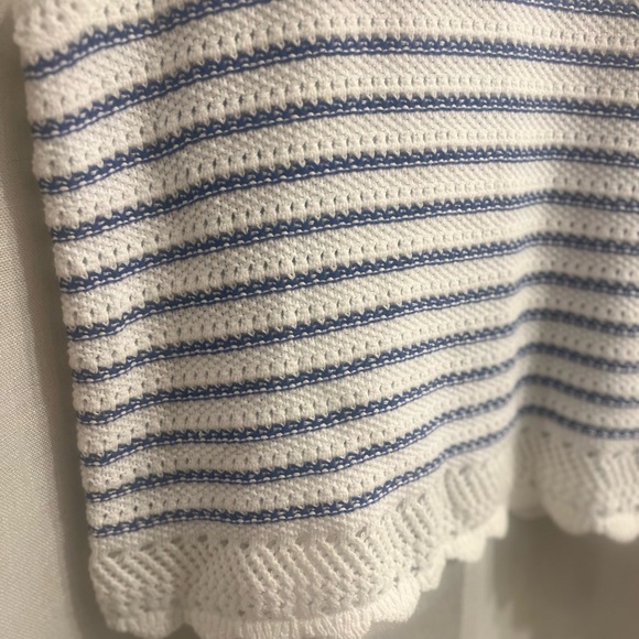 J. Crew White and Light Blue Striped Knit Tank Top - Picture 4 of 8